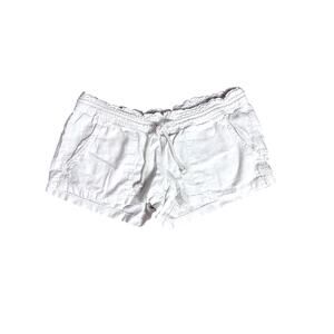 Roxy White Shorts, Linen Blend Gorp Core Fairy Core Quiet Luxury Whimsy M